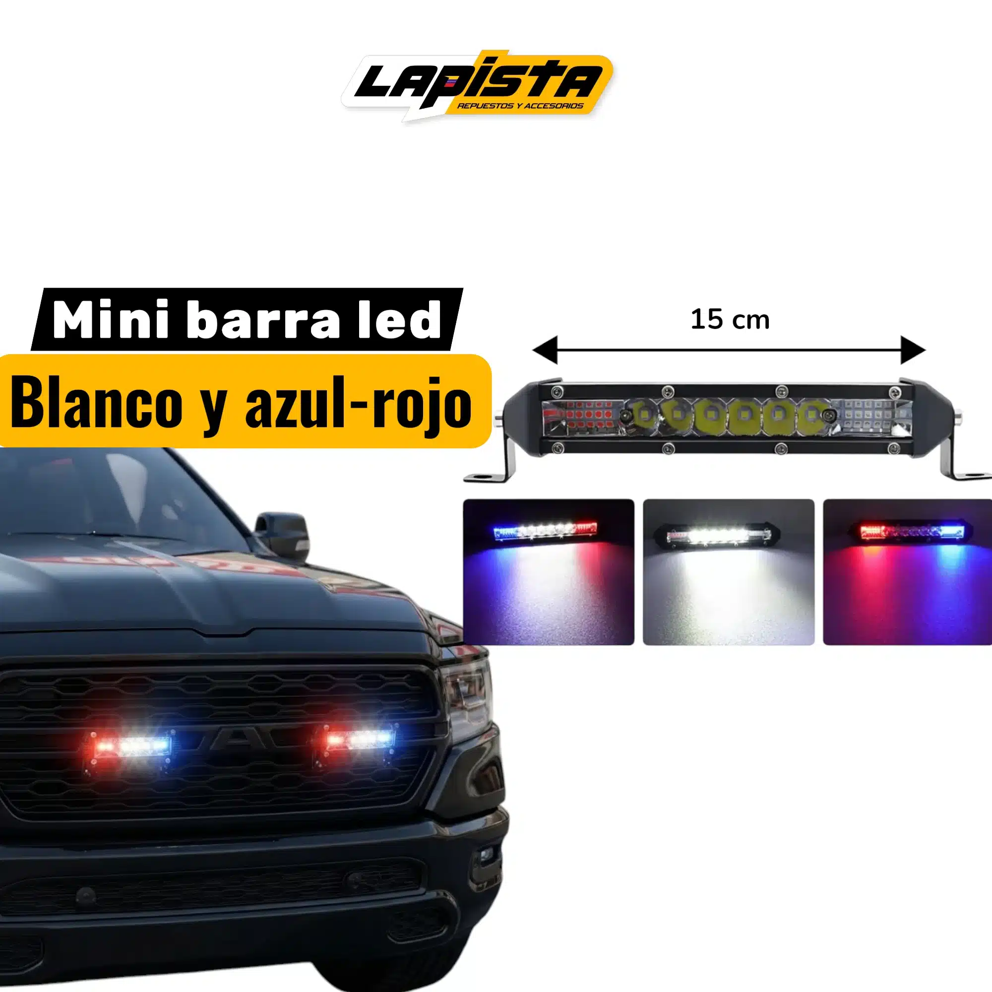 barra led mini policial repuestos la pista 2